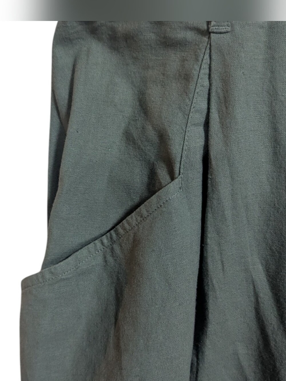 St. John’s Bay Women's Midi Skirt Sz 2X Olive Green Button-Front - Picture 2 of 6